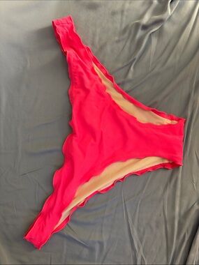 Victoria's Secret Neon Pink Scalloped Bikini Bottom